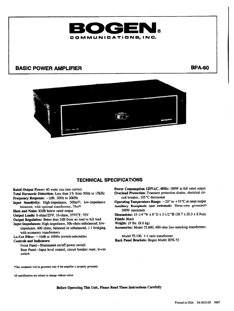 Bogen BPA-60 User manual Bogen BPA-60 User manual