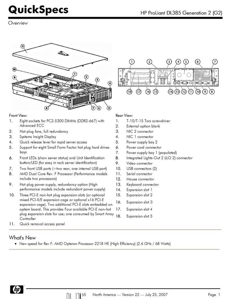 HP ProLiant DL385 Generation 2 (G2) User instructions