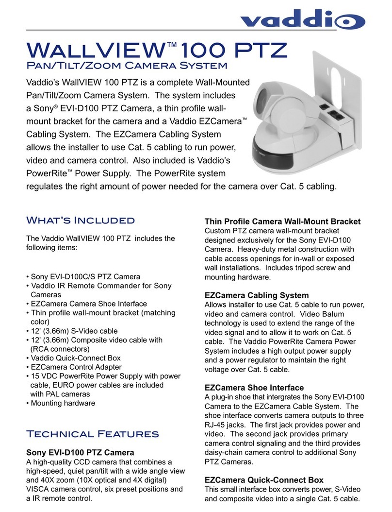 VADDIO WallVIEW 100 PTZ Installation and operation manual VADDIO WallVIEW 100 PTZ Installation and operation manual