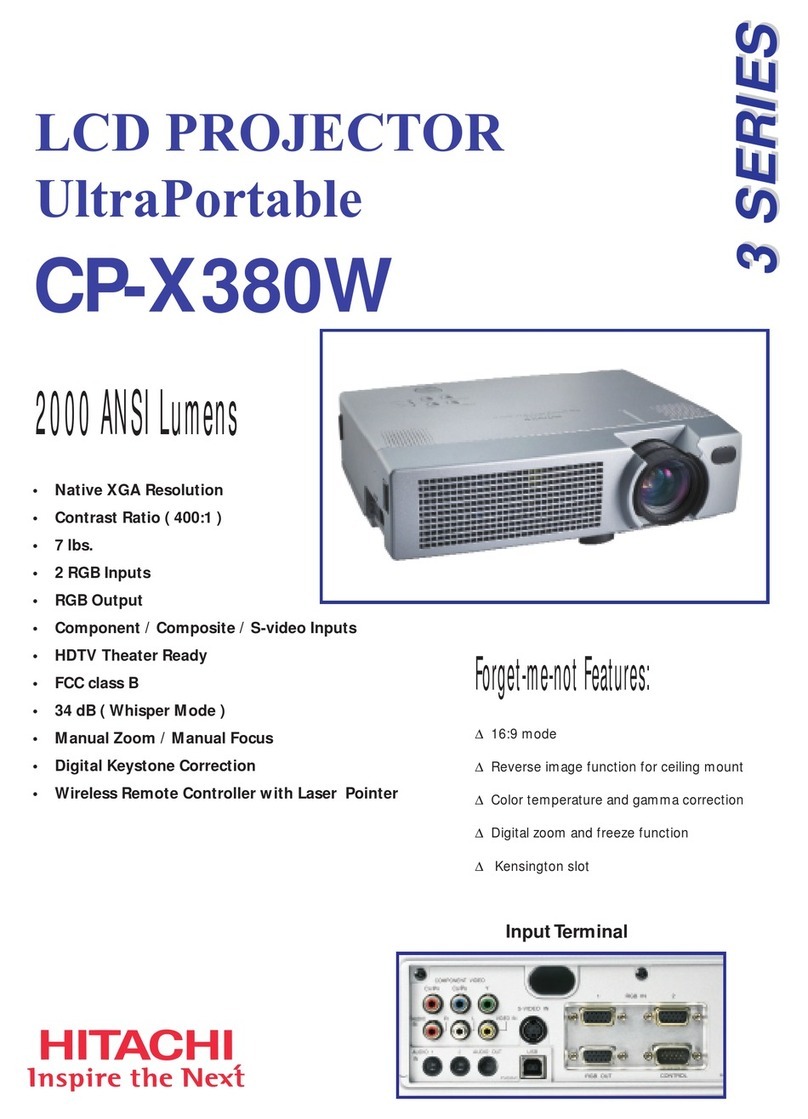 Hitachi CP-X380W Specifications