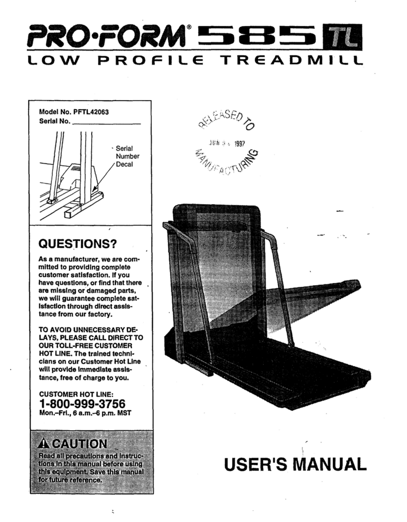 Pro-Form 585 TL User manual