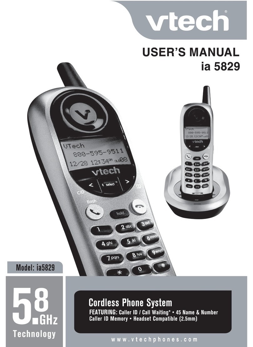 V-tech ia5829 - Cordless Phone - Operation User manual