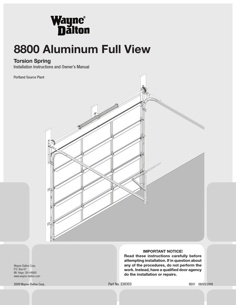 Wayne-Dalton 8800 Aluminum Full View Quick start guide