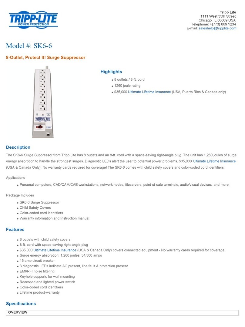 Tripp Lite SK6-6 User manual