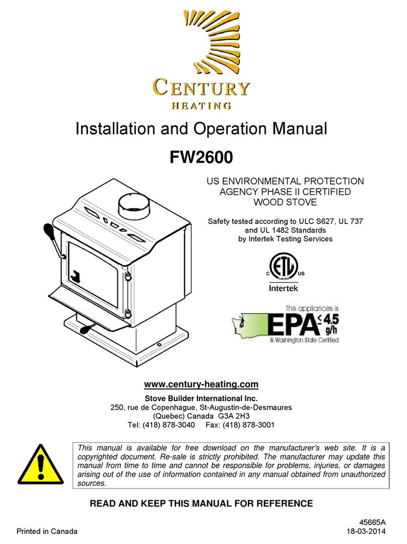 Century Heating FW2600 Installation and operation manual Century Heating FW2600 Installation and operation manual