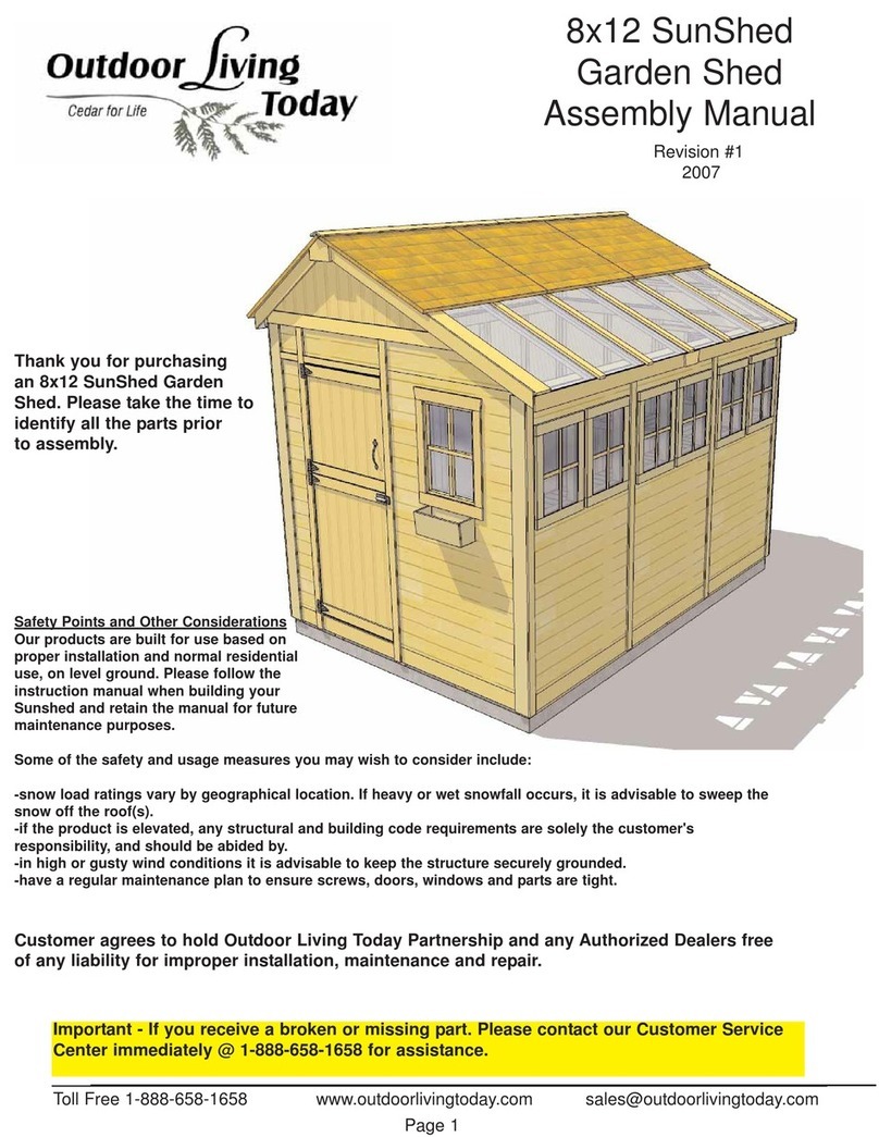 Outdoor living today 8x12 SunShed Assembly manual