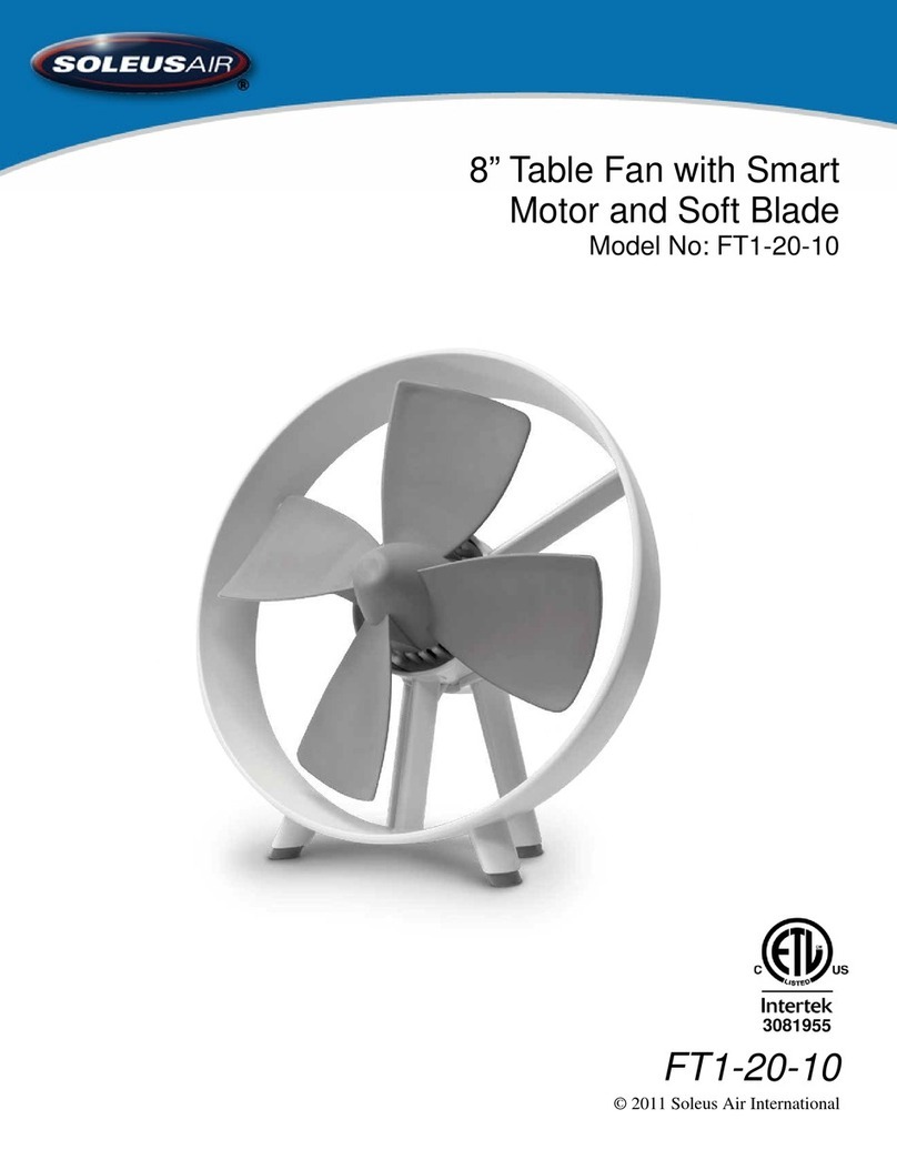 Soleus Air FT1-20-10 owner's manual