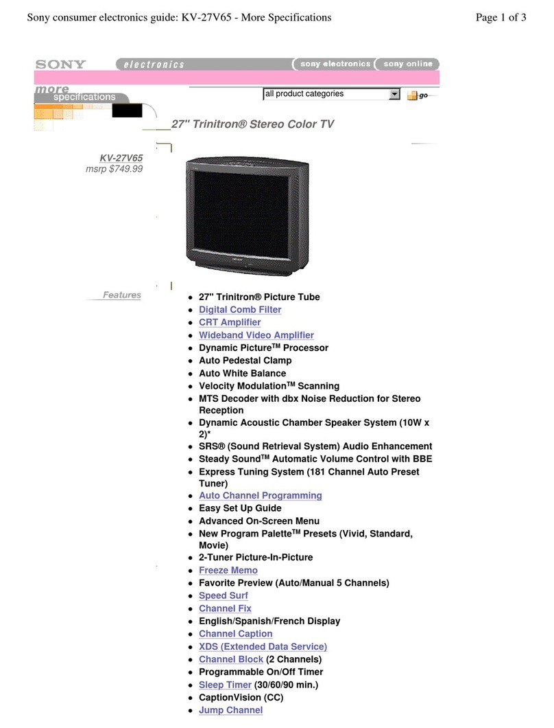 Sony TRINITRON KV-27V65 User manual