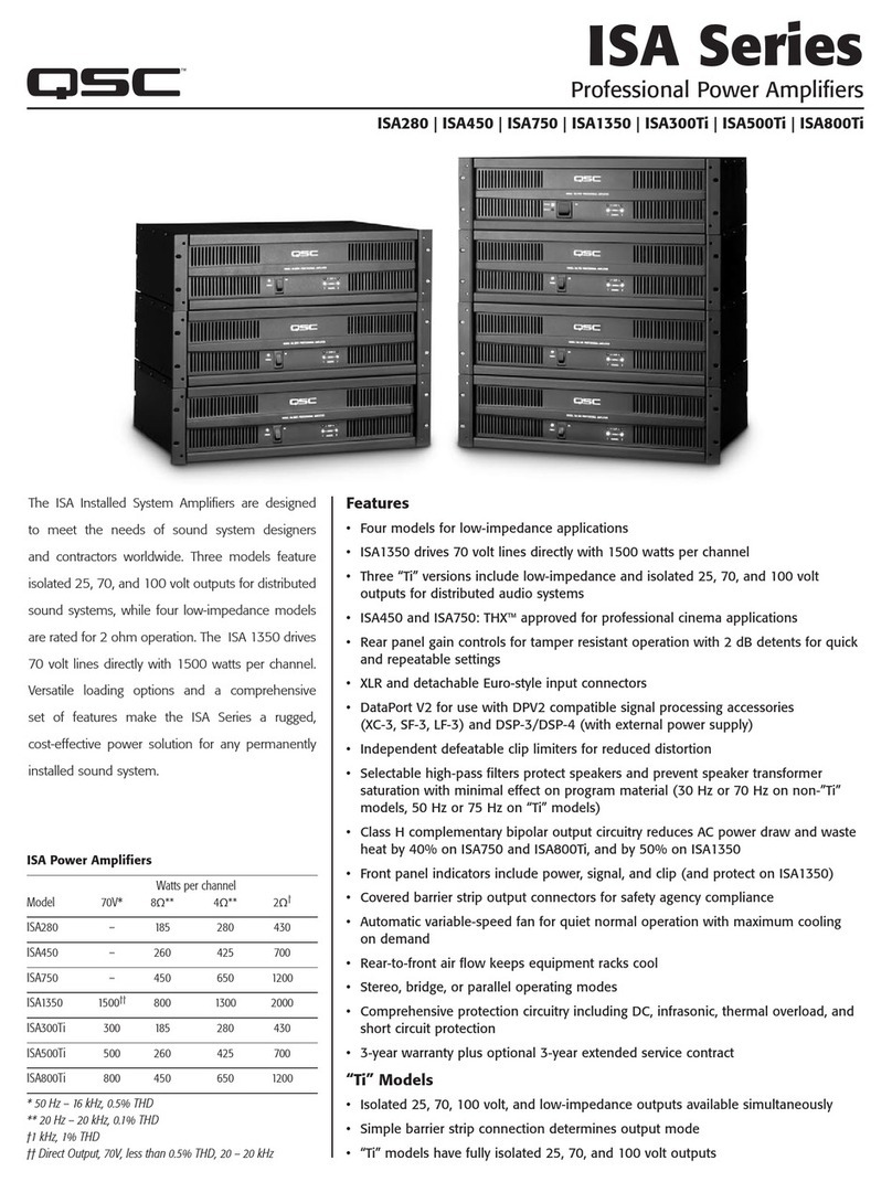 QSC ISA 280 Specifications