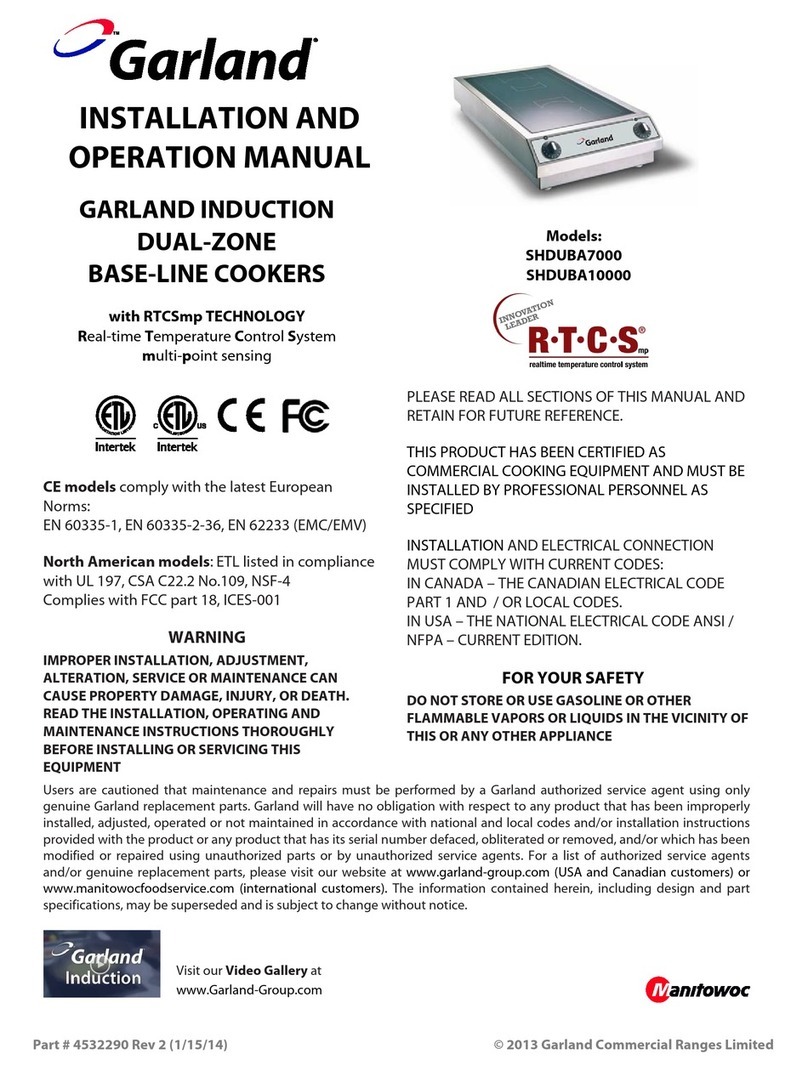 Garland SHDUBA7000 Installation and operation manual