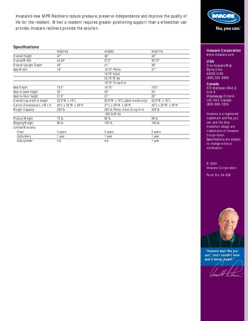 Invacare IH6074A User manual