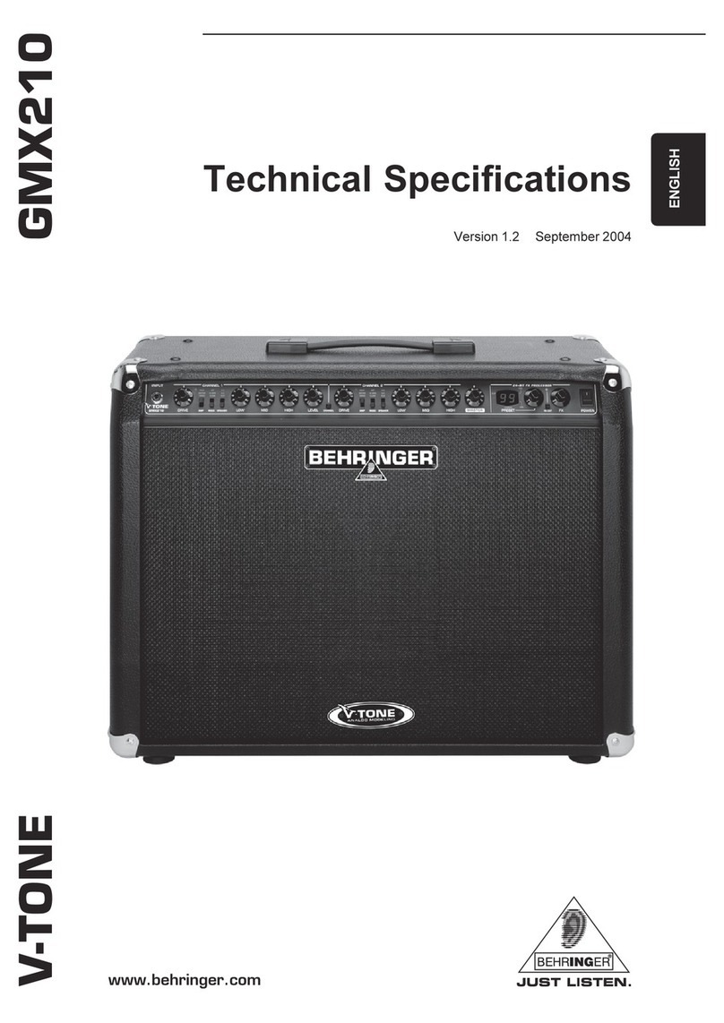 Behringer V-Tone GMX210 Technical specifications