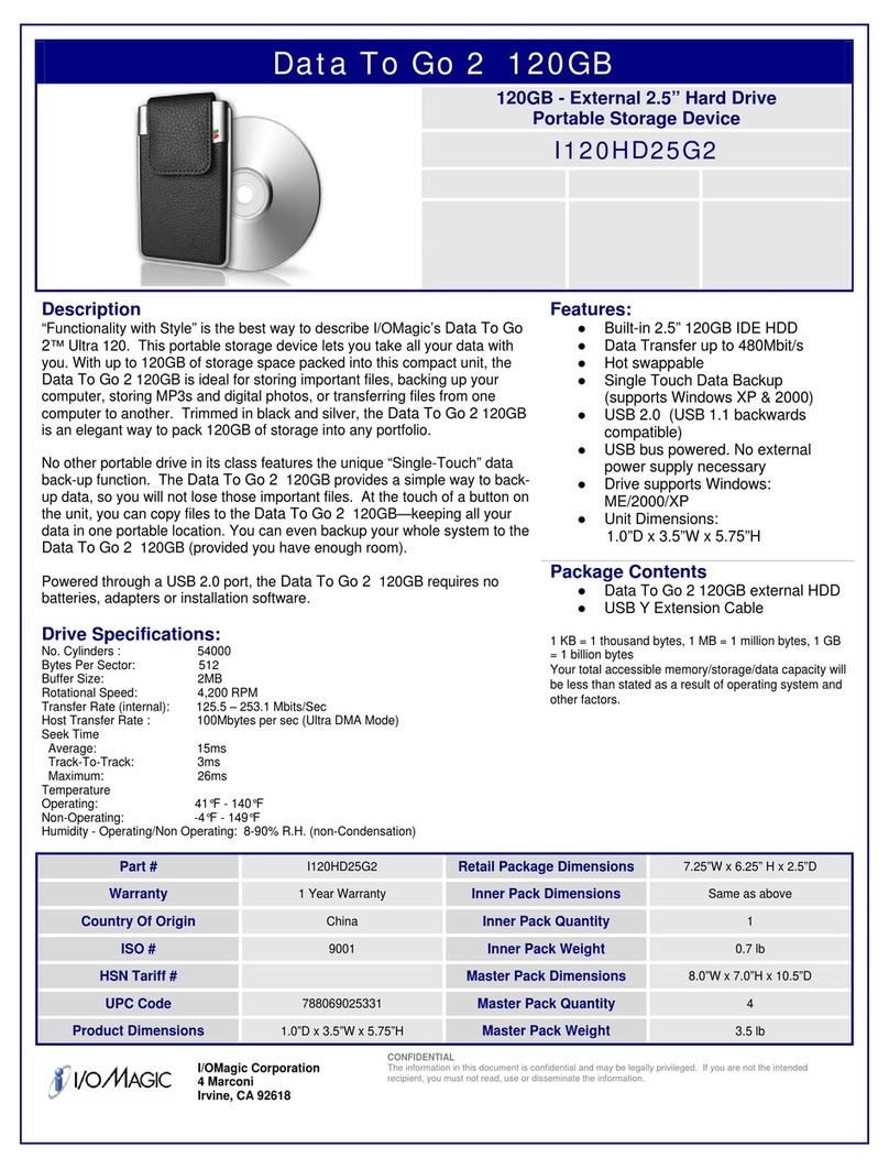 I/O Magic I120HD25G2 Specifications