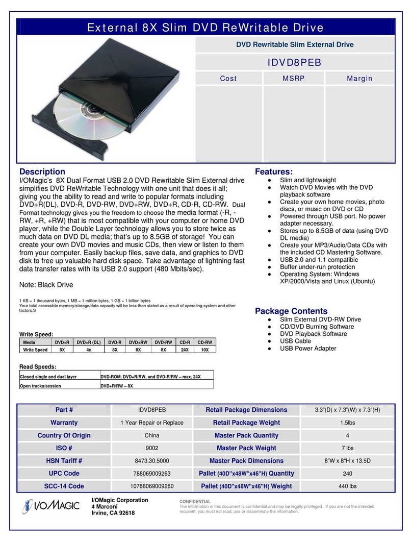I/O Magic IDVD8PEB Owner's manual