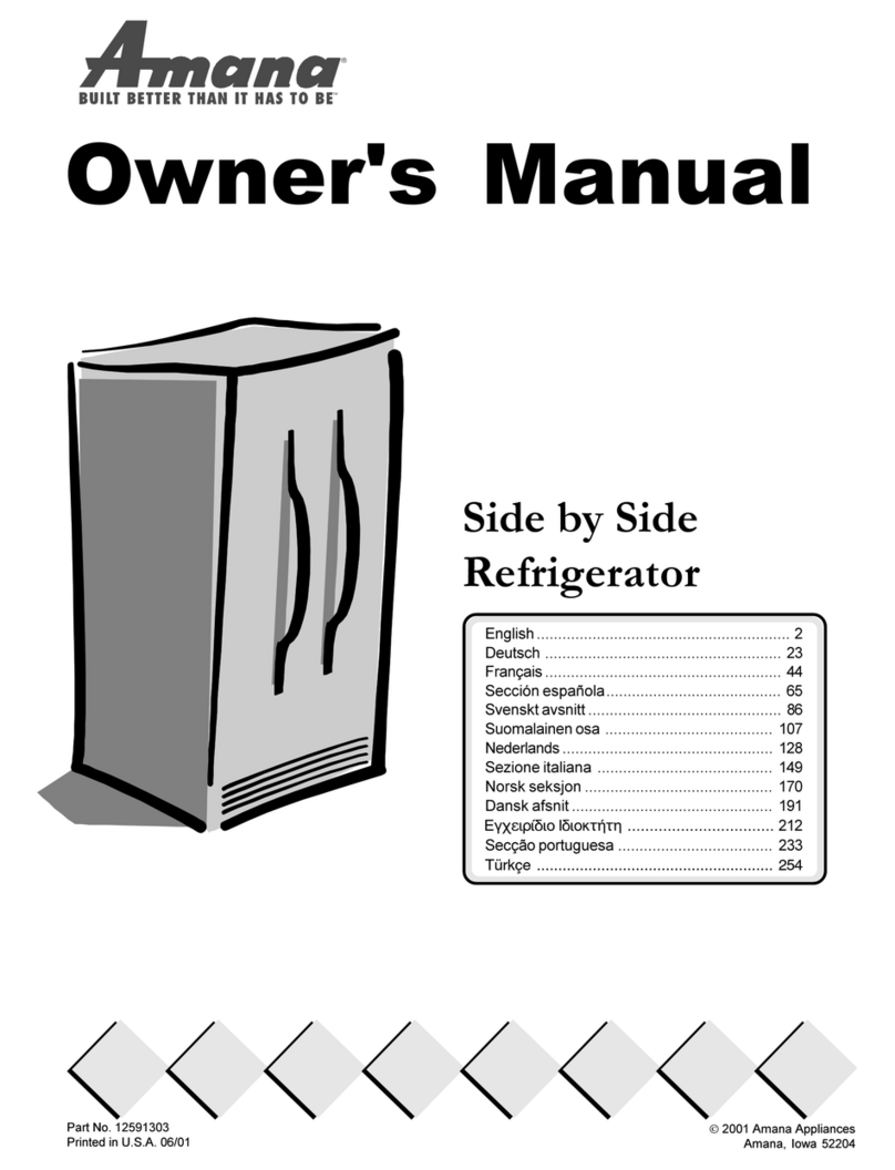 Amana Side By Side Refrigerator User manual Amana Side By Side Refrigerator User manual