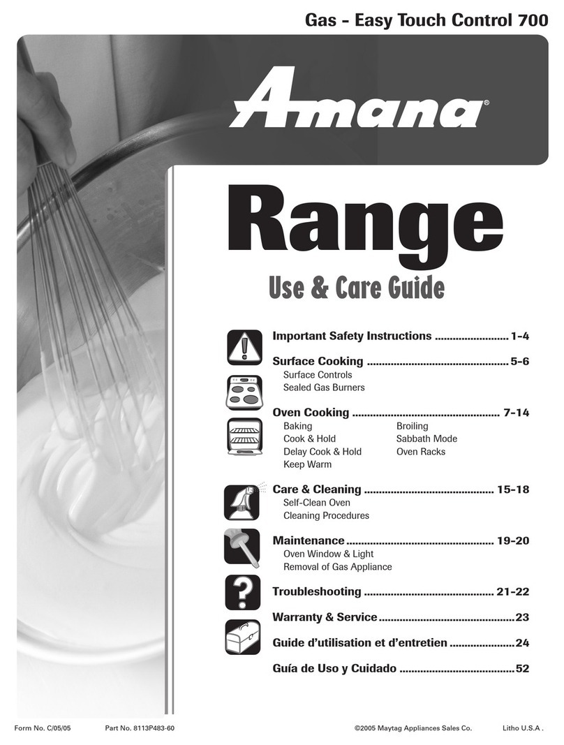 Amana Easy Touch Control 700 User manual