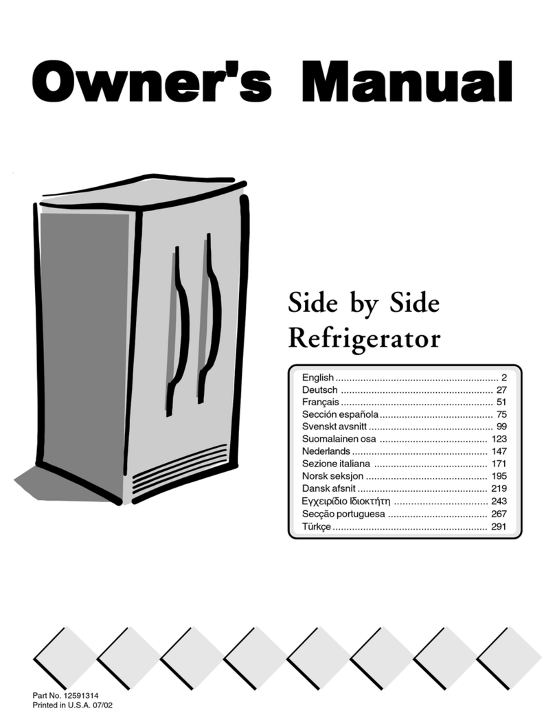 Amana Side By Side Refrigerator User manual Amana Side By Side Refrigerator User manual