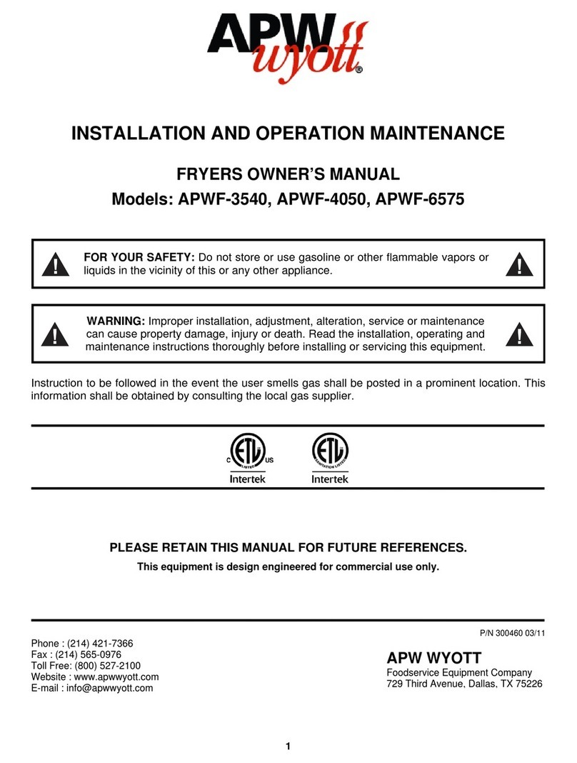 APW Wyott APWF-3540 Owner's manual APW Wyott APWF-3540 Owner's manual