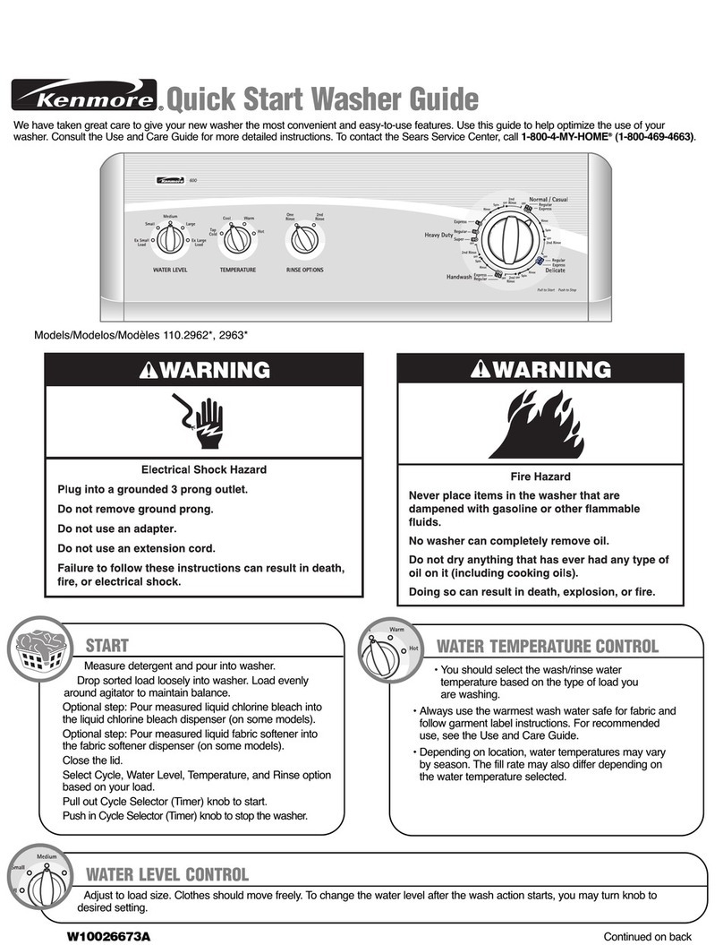 Kenmore 110.2963 Series User manual