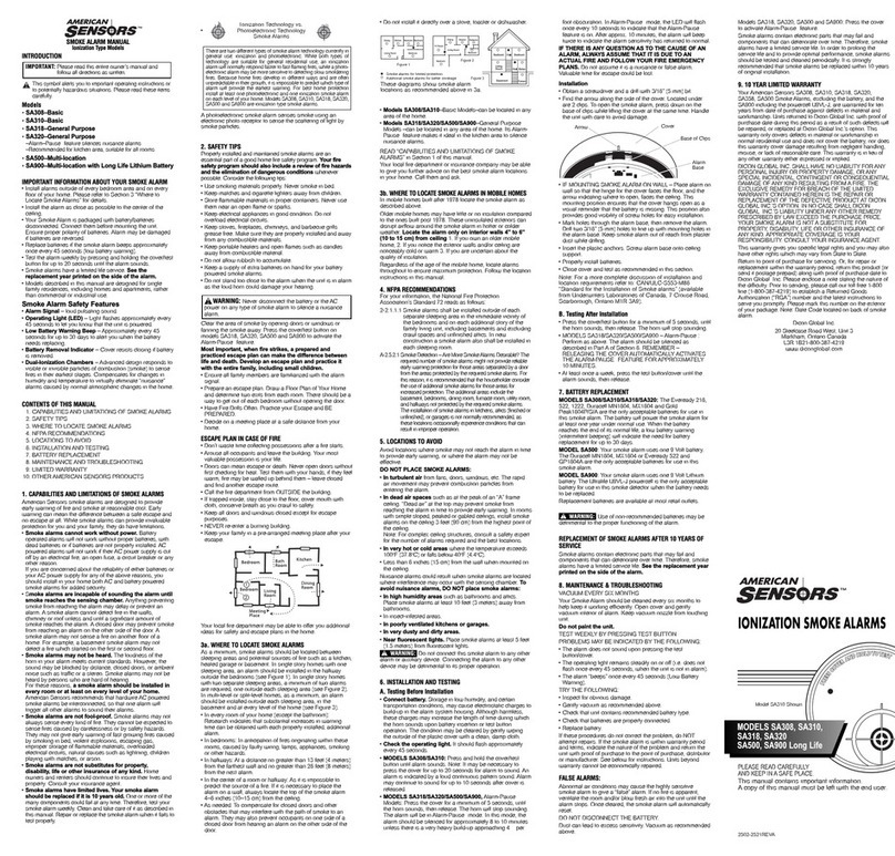 American Sensor SA308 manual&nbsp;