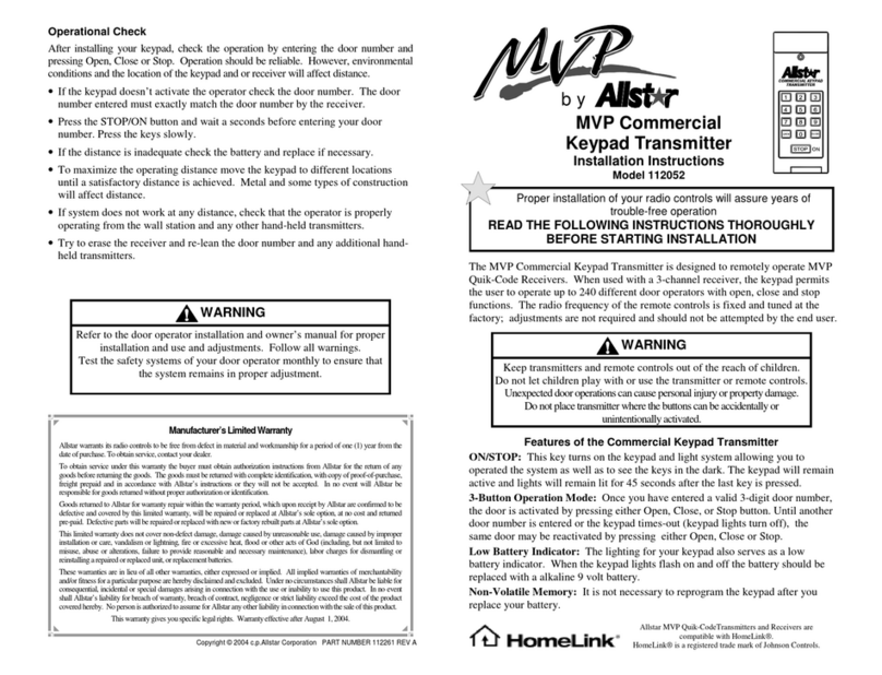 Allstar Products Group 112052 User manual