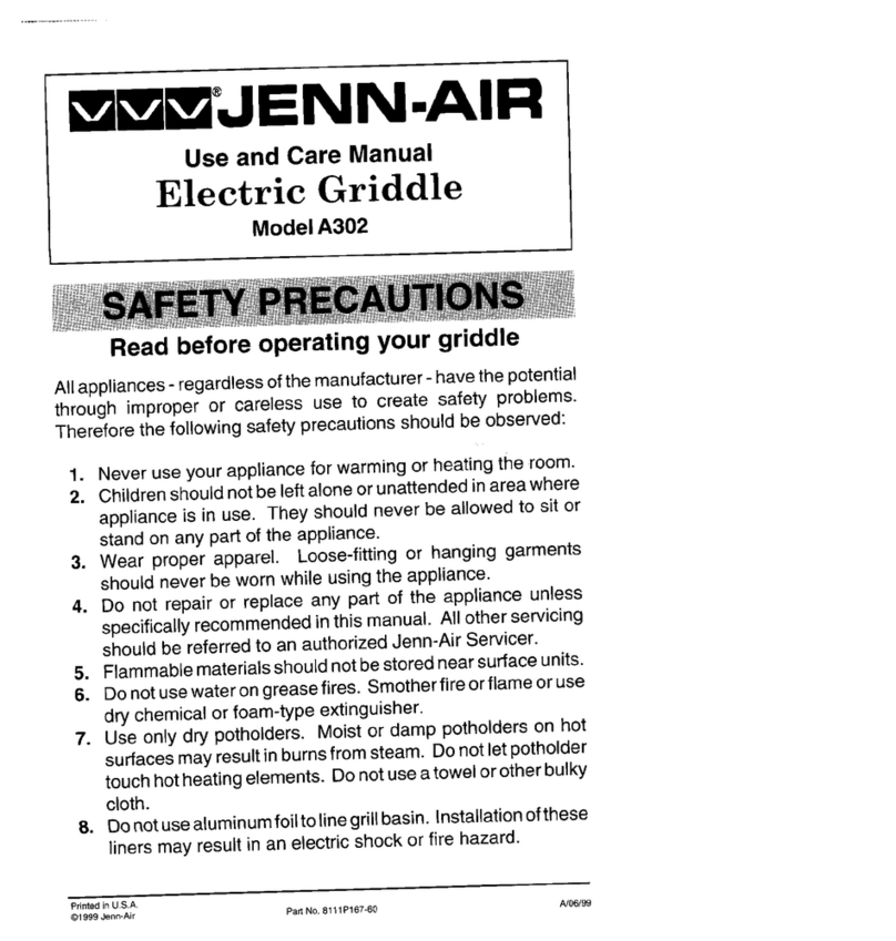 Jenn-Air A302 use and care manual