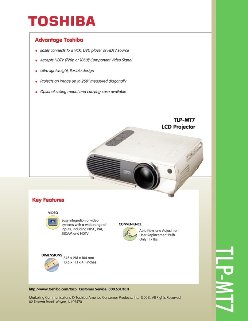 Toshiba TLP-MT7 - LCD Projector - 1000 ANSI Lumens User manual