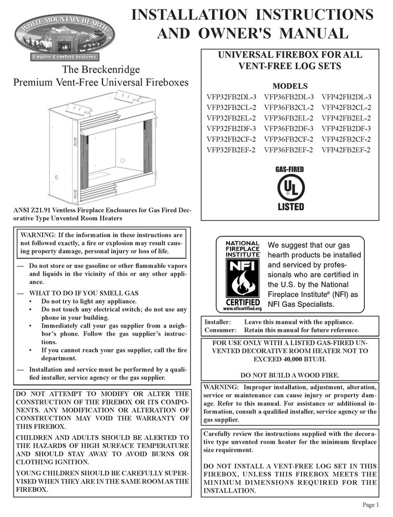 Empire Comfort Systems VFP32FB2DL-3 Installation instructions and owner's manual