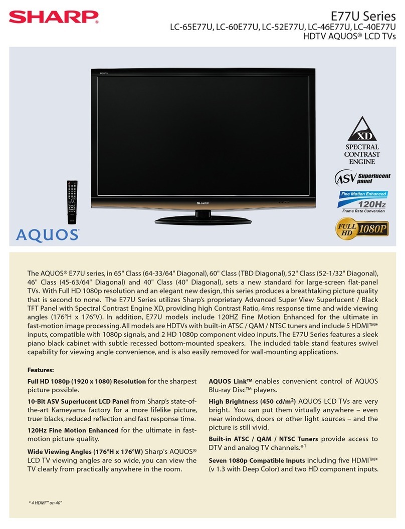 Sharp AQUOS LC-52E77U User manual