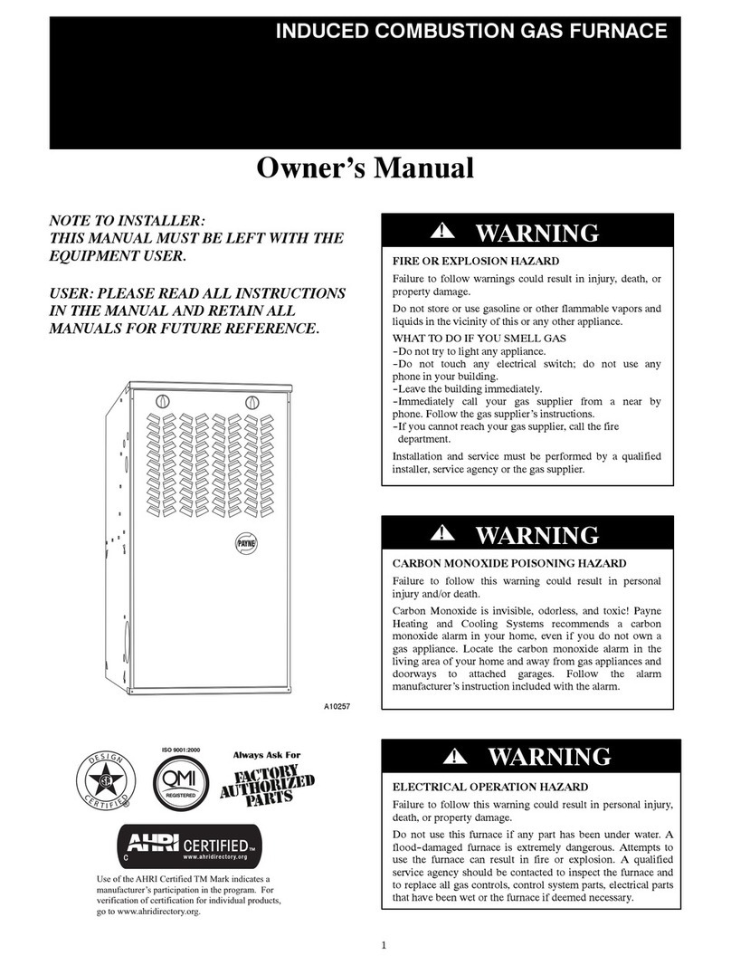 Payne Gas Furnace User manual