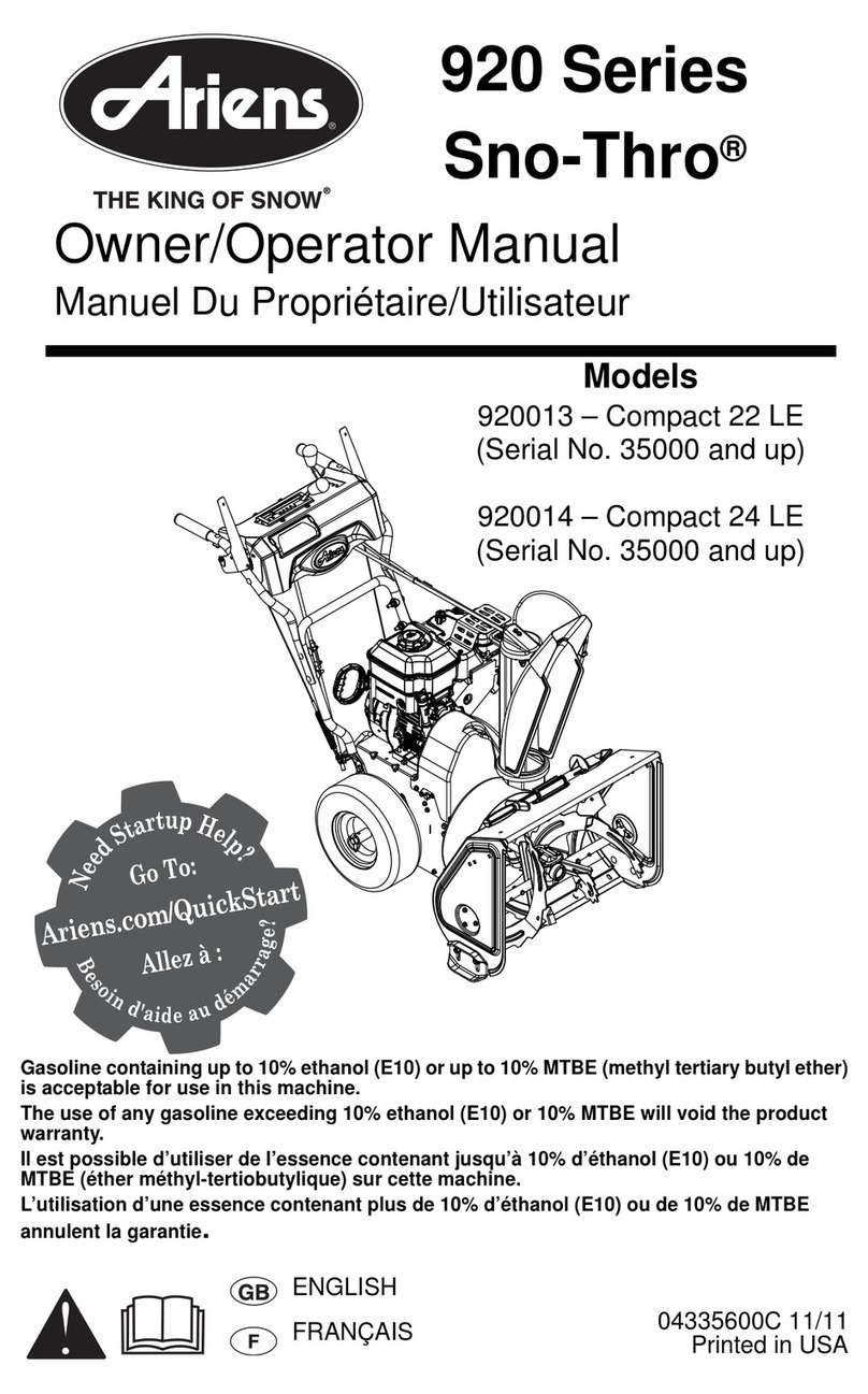 Ariens 920014 Owner's manual