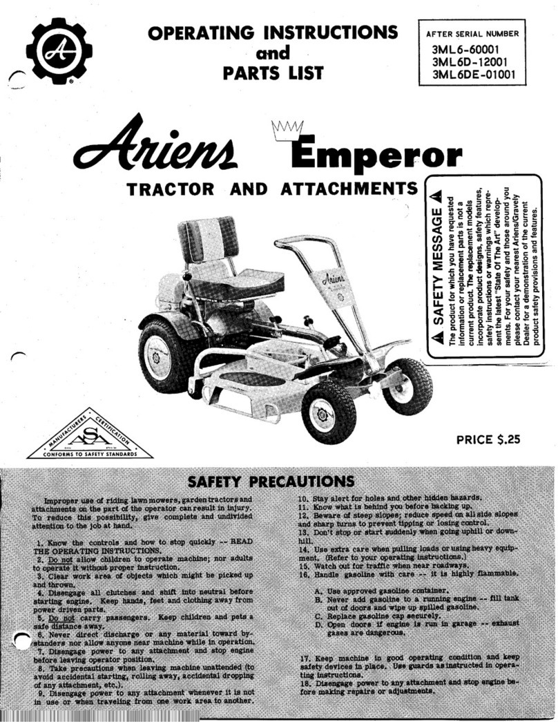 Ariens 3ML6DE-01001 Operating instructions & parts list