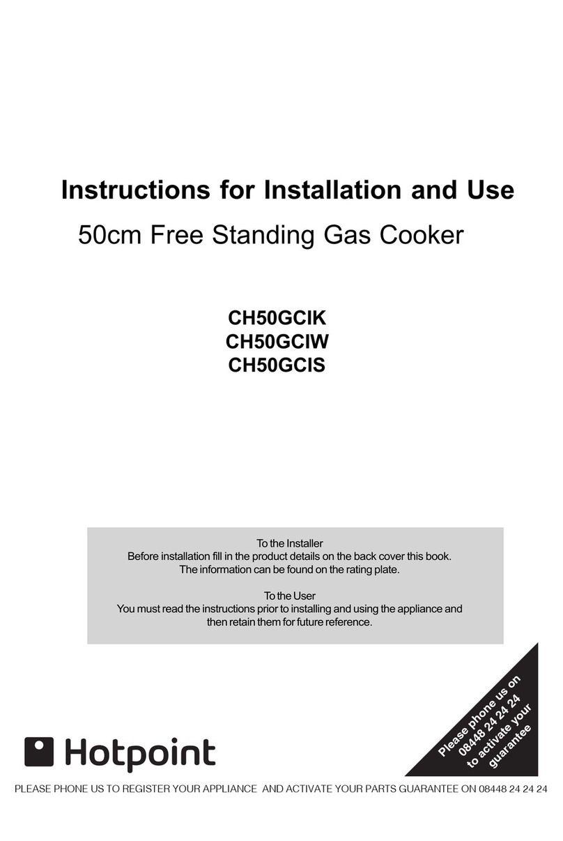 Hotpoint CH50GCIK Instructions for installation and use