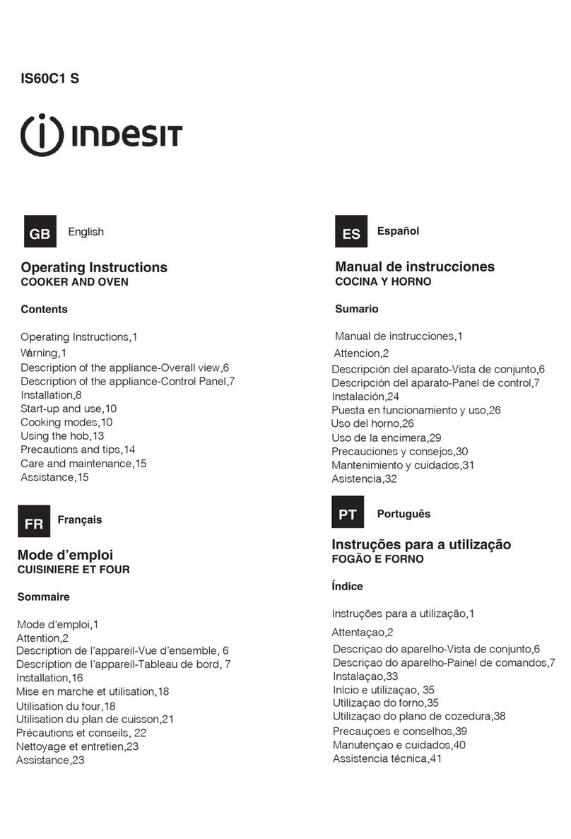 Indesit IS60C1 S operating instructions