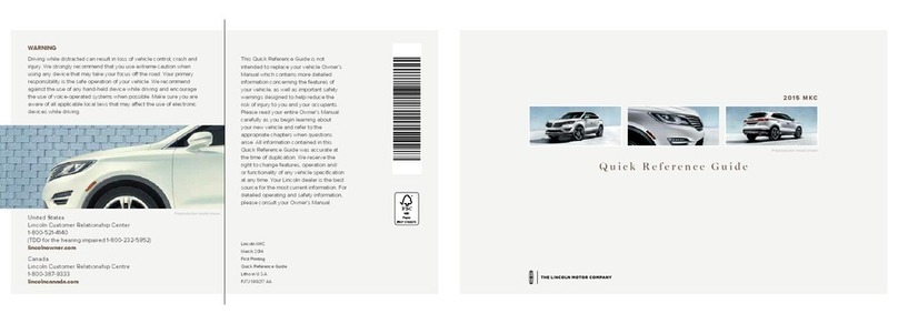Lincoln MKC 2015 Quick reference guide