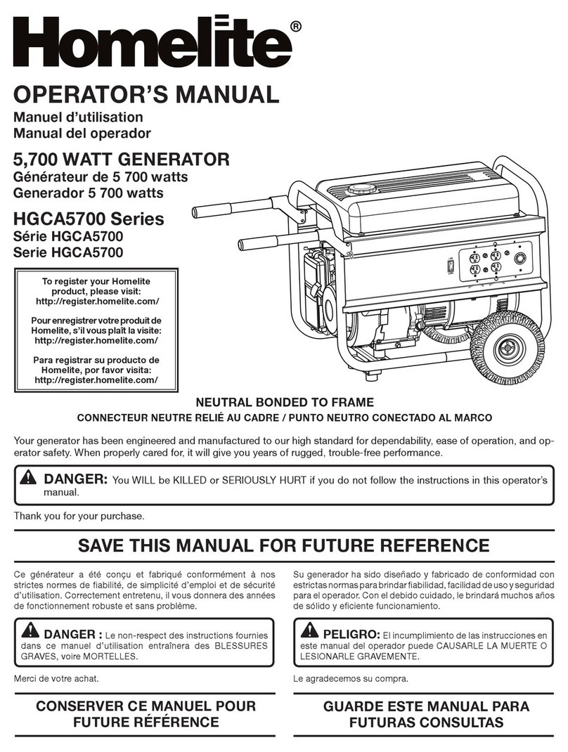 Homelite HGCA5700 series Operator's manual