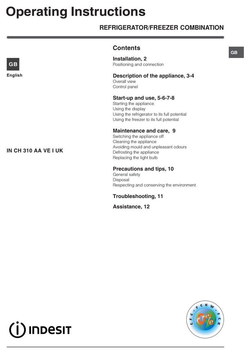 Indesit IN CH 310 AA VE I UK operating instructions