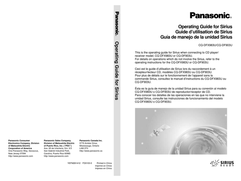 Panasonic CQDFX983U - AUTO RADIO/CD DECK User manual
