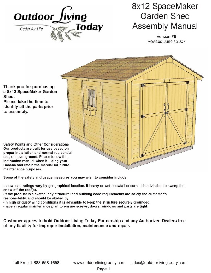 Outdoor living today 8x12 SpaceMaker Garden Shed Assembly manual