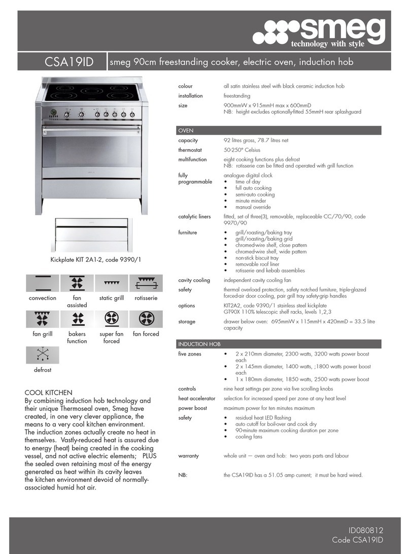 Smeg CSA19ID Specifications