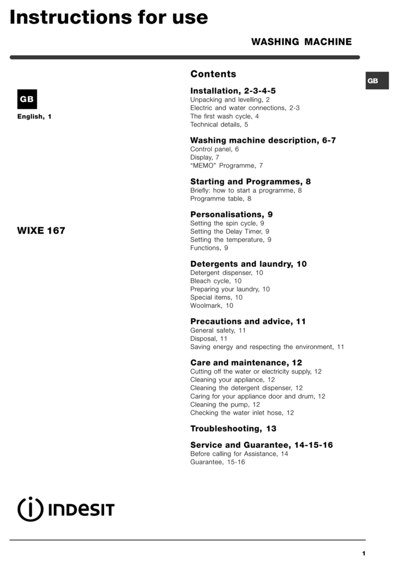 Indesit WIXE 167 Instructions for use