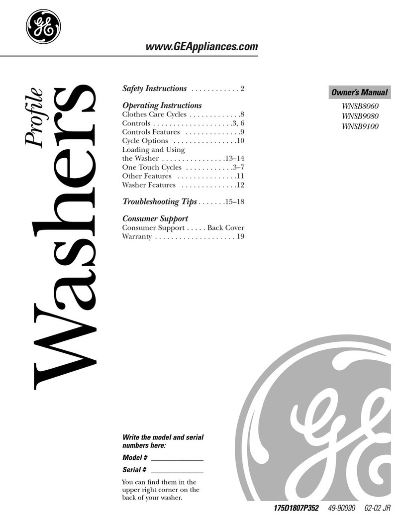 GE Profile WNSB8060 User manual