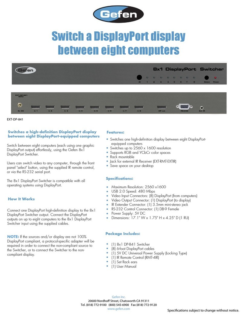 Gefen EXT-DP-841 Installation and operation manual Gefen EXT-DP-841 Installation and operation manual