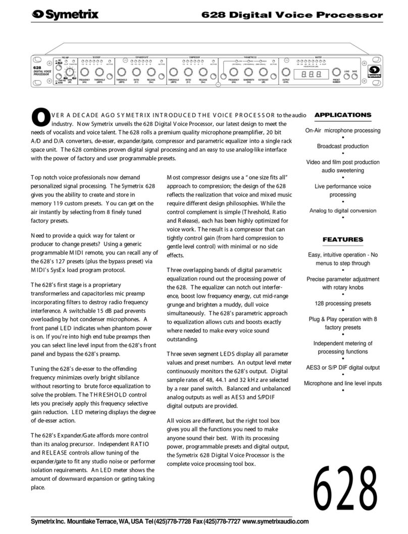 Symetrix 628 Digital Voice Processor User manual