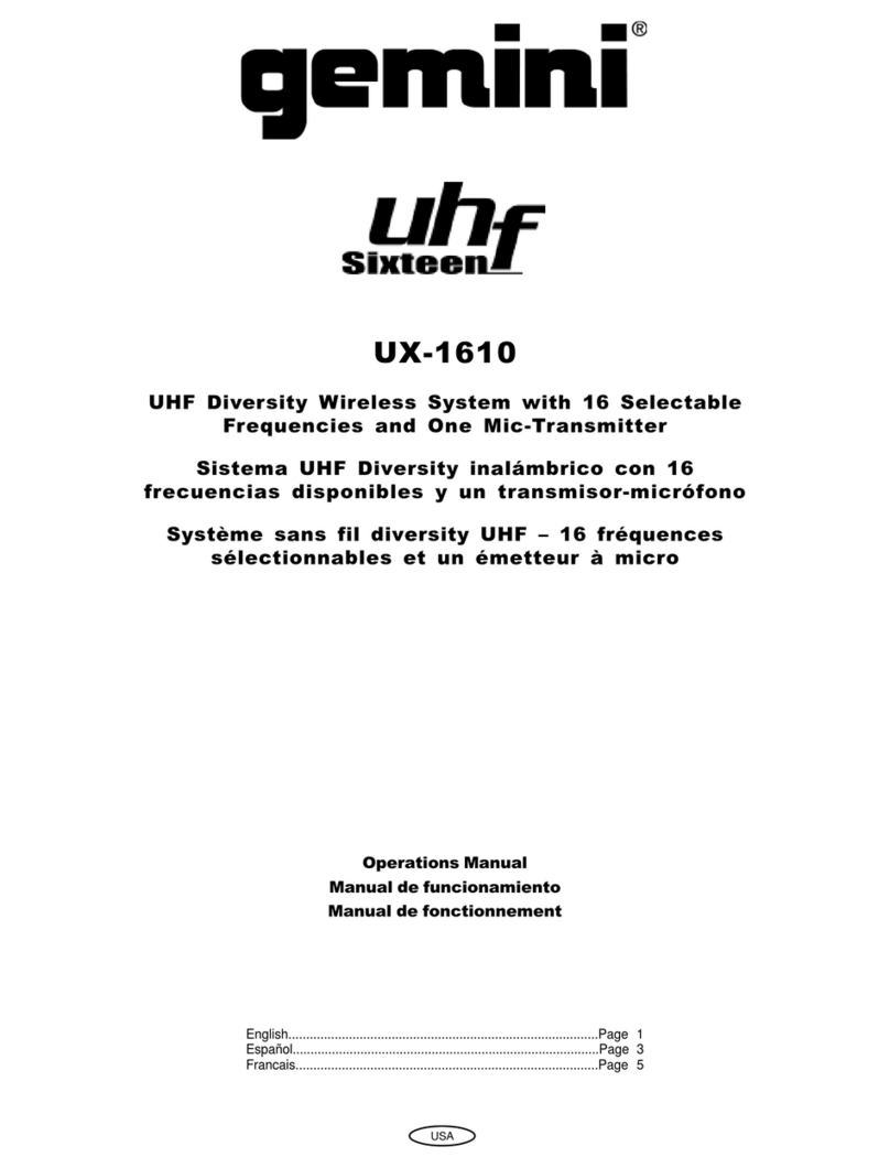 Gemini UX-1610 User manual