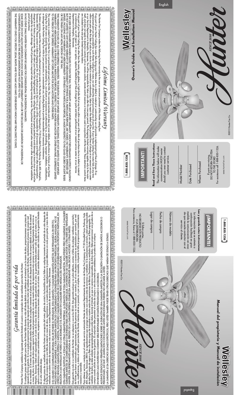 Hunter 53151 Instruction manual
