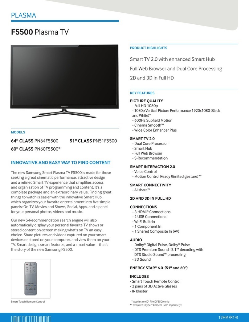 Samsung PN64F5500 Specifications