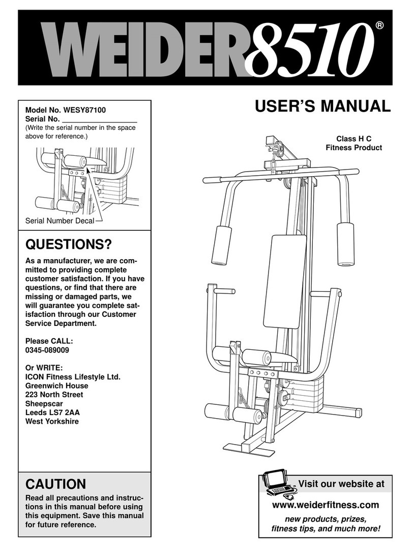 Weider WESY87100 User manual