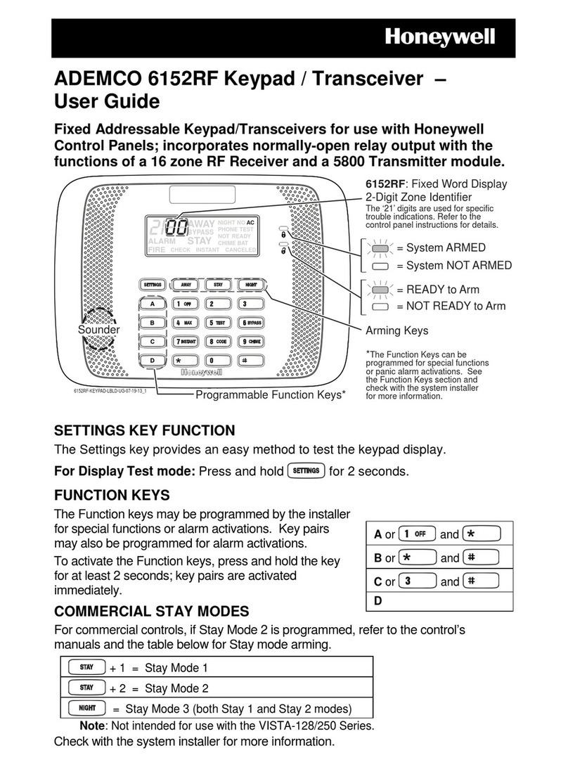 Honeywell ADEMCO 6152RF user guide