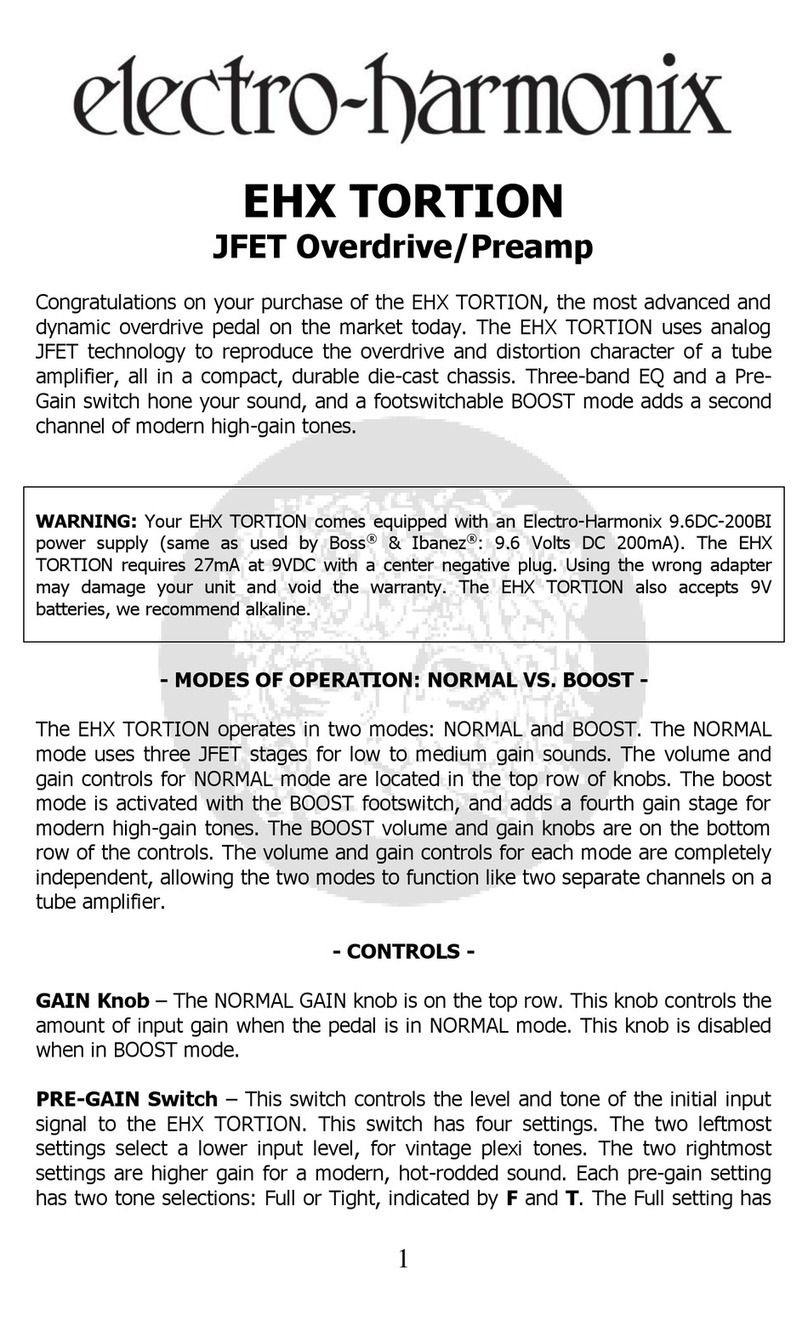 Electro-Harmonix EHX TORTION instructions